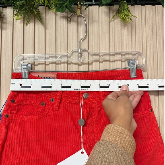 Acne Studios x Bla Konst Melk Corduroy Trousers in Red Women's Size 26 - Picture 5 of 13